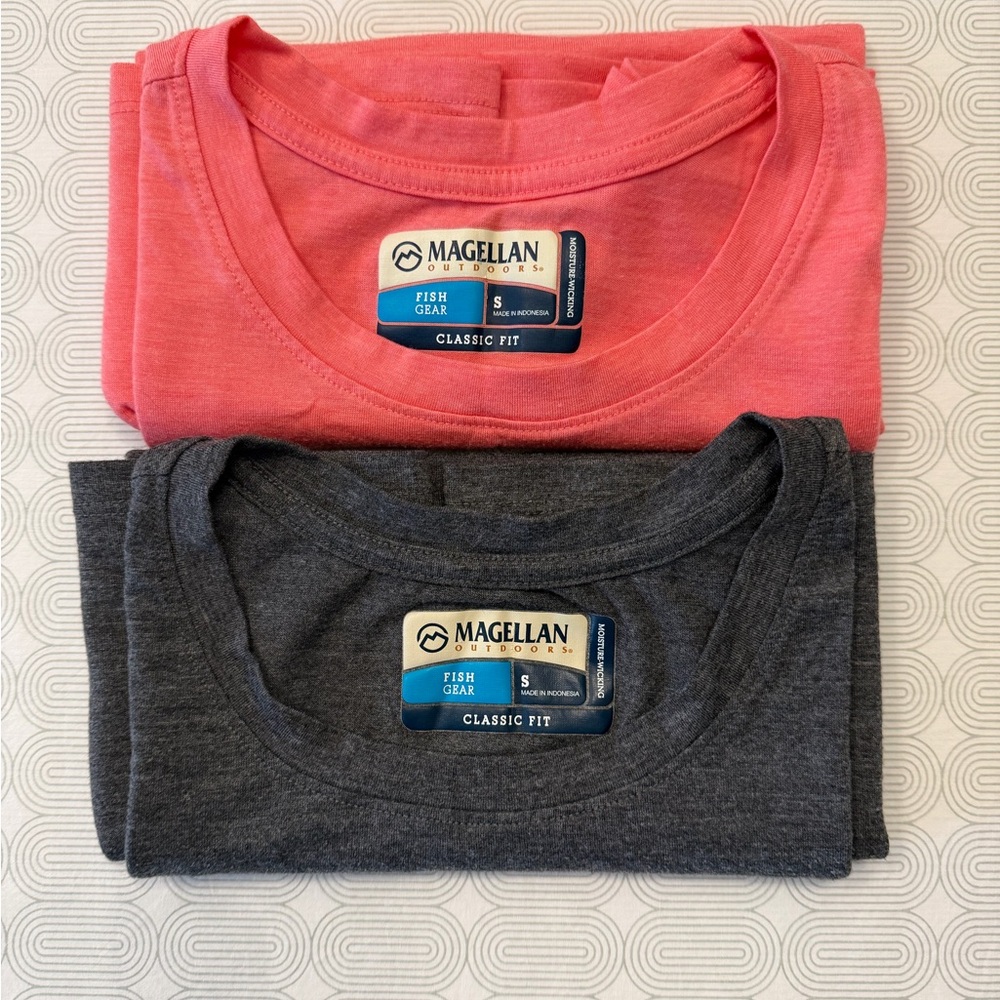 Magellan Outdoors Women’s' Coral and Charcoal Tees
